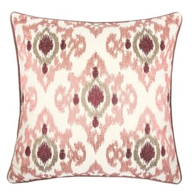 Homey Cozy Woven Cotton Throw Pillow Cover,Pink Series Blush Pink Decorative Square Couch Cushion Pillow Case 20 x 20 Inch, Cover Only