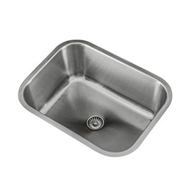 KABCO Kitchen Sink, Stainless, Undermount, Single Bowl, Classic Radius, 23" X 18" X 9", FLOEDGE seamless drain