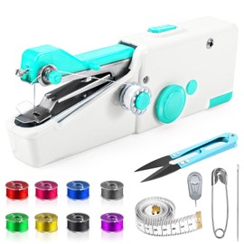 Handheld Sewing Machine, Hand Sewing Machine for Beginners, Battery Operated Mini Sewing Machines,Portable Sewing Machines for Various Fabrics, Sewing Kit for Fabric Clothing Kids Cloth Pet Clothes