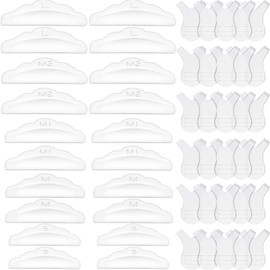 20 almohadillas de silicona para levantamiento de pestañas, rizador permanente de pestañas y 30 brochas de pestañas en forma de Y, rizador permanente de pestañas de silicona, herramientas de maquillaje, almohadillas reutilizables para levantamiento de pe