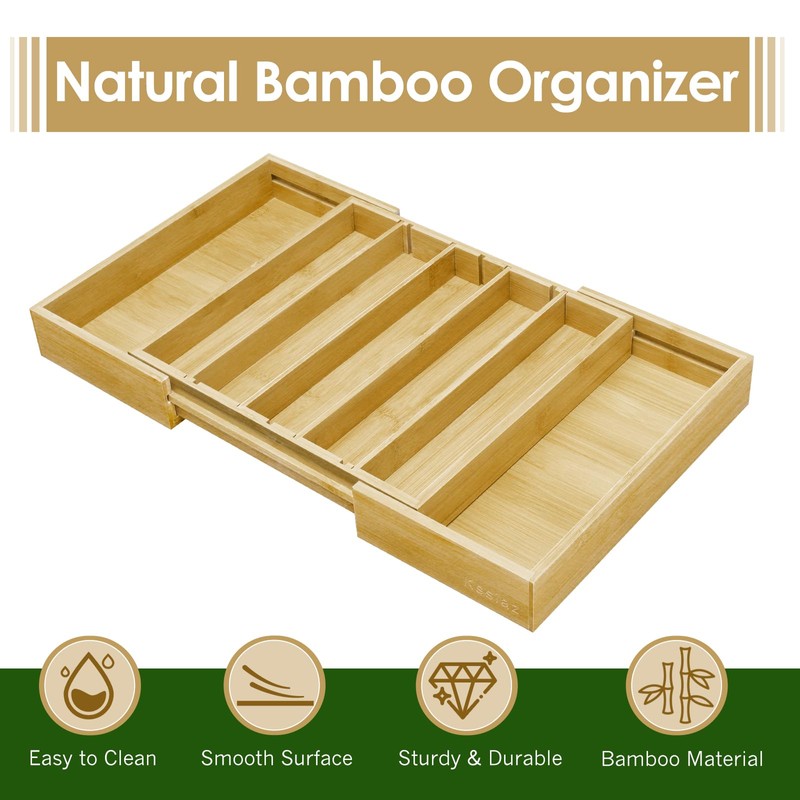 Kssiaz Coffee Pod Holder Drawer, Bamboo K Cup Holder Compatible