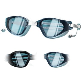 HSTWODE Optical Swimming Goggles with Prescription, Dioptres: -0 to -6.0, Anti-Fog, Anti-Fog, UV Protection, Super Fit, Includes Sturdy Box (Lake Blue White, -2.0)