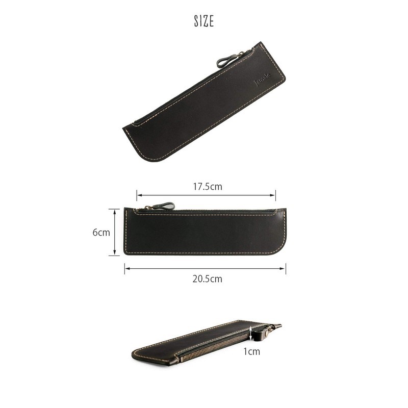 Jamale Tochigi Leather, Thin, Slim Pencil Case, Genuine Leather, Pencil