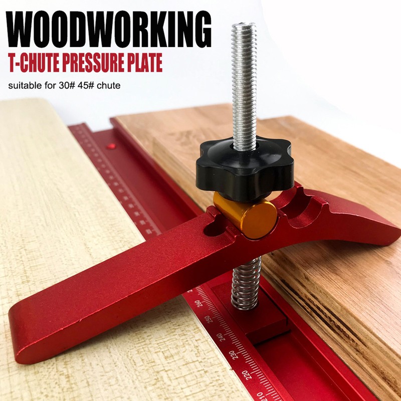 Woodworking T Track Hold Down Clamp Workbench Adjustable Chute Aluminum