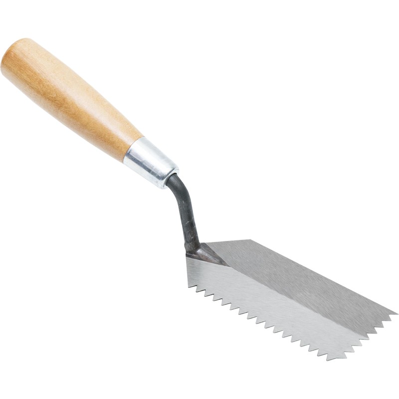 Marshalltown Notched Margin Trowels, Wood Handle, V-Shaped, X-Notch Size 6mm,