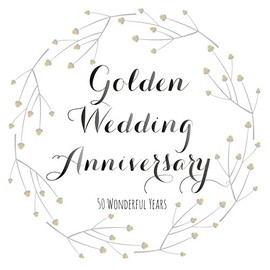Claire Giles Quill "Golden Wedding Anniversary" Anniversary Card