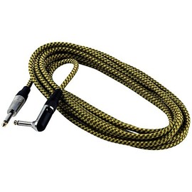 RockCable RCL 30259 TC Instrument Cable (braided) straight - w/right angle 30ft, gold