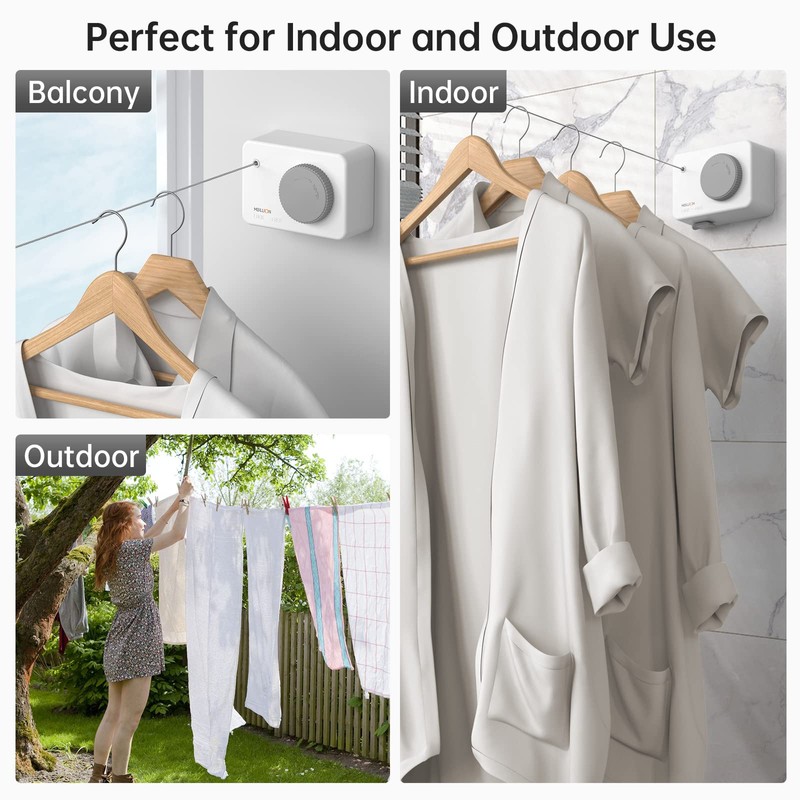 Mbillion Retractable Clothesline 13.8Ft Heavy Duty Clothes Drying Laundry Line