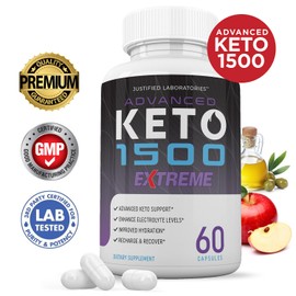 (3 Pack) Advanced Keto 1500 Extreme Pills 1675MG New & Improved Formula Contains Apple Cider Vinegar Extra Virgin Olive Oil Powder Green Tea Leaf 180 Capsules