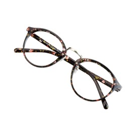 VisionGlobal Blue Light Blocking Glasses for Women/Men, Anti Eyestrain, Computer Reading, TV Glasses, Stylish Oval Frame, Anti Glare(Floral,No Magnification)