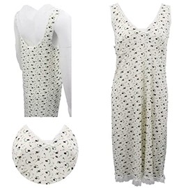 Zmart Australia Women 100% Cotton Sleeveless Nightie Night Lace Dress Gown Pyjamas Sleepwear PJs, Purple Flowers, 20