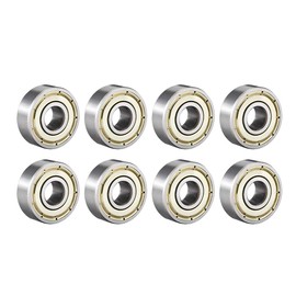 sourcing map 606ZZ Ball Bearings Double Shield 6 mm x 17 mm x 6 mm Carbon Steel Z1 Pack of 8