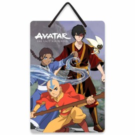 Avatar: The Last Airbender Hanging Metal Wall Decor - Fun Avatar Sign Featuring Aang, Katara, Zuko, and Momo