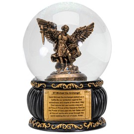Snow Globe Archangel Michael Figurine with Prayer Message