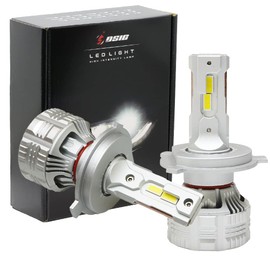 DSIC H4 LED Headlight, Compatible with Vehicle Inspection, Hi/Lo Switching, 24,000 LM, LED Bulb, LED Headlight, 12 V, 24 V, White, 6500K, 60W, Angle Adjustment Function, Left and Right Set