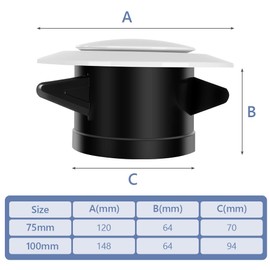 NUTKIT 70mm/ 3 Inch Round Ceiling Vent, Adjustable Air Vent Covers, Extractor Fan Vent Cover, Round Abs Air Vent Grille Covers for Walls, Bathroom, Kitchen