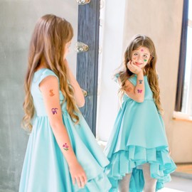 Children's Tattoo Pens, Tattoo Pens for the Skin with 6 Colourful Tattoo Pens, 9 Stencils, 330 Rhinestones, Temporary Tattoo Pens Children for Festival, Birthday, Glitter, Make-Up, Party, Body