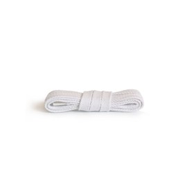 Kaps Flat Laces, quality durable 100% cotton shoe laces for casual footwear, made in Europe, 1 pair, many colors and lengths (75 cm - 29 inch - 4 to 5 eyelet pairs / 01 - white)