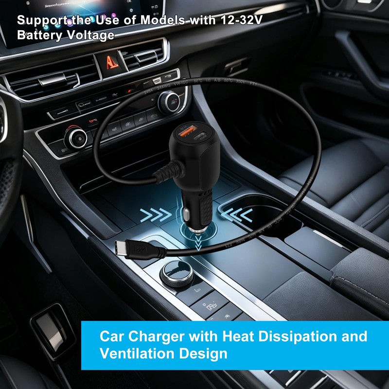 YINGAYOU Cavo da USB C Accendisigari per Auto 20W 40W