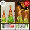 Lewondr Glass Christmas Trees, 2 PCS Tabletop Mercury Small Tree