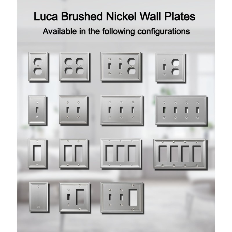 OKAWYC Triple Decorator Light Switch Cover Luca Metal Wall Plate,