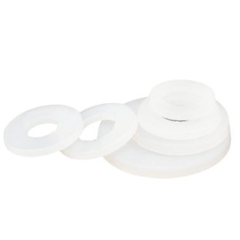 MACHSWON 50pcs White Nylon Flat Gasket M5 ID 8mm OD 1mm Thick Plastic Washers Rings Grommets PA66 Nylon Washer Insulation Plastic Washer