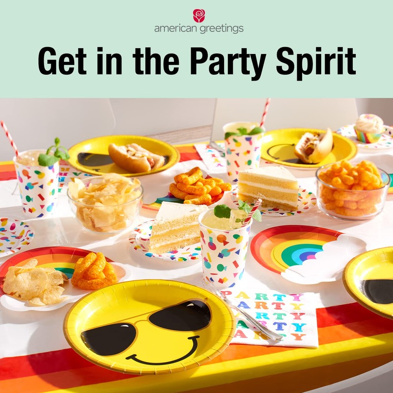 American Greetings Rainbow Party Supplies, Ombre 16 oz. Cups (8-Count)