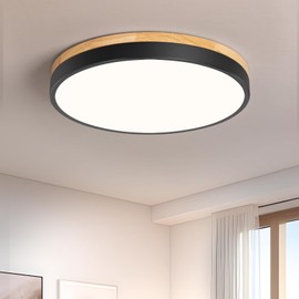 Vikaey LED Ceiling Light, Black Flush Ceiling Light 11.81inch, Ceiling Lamp for Living Room Kitchen Hallway Bedroom 4000K 24W