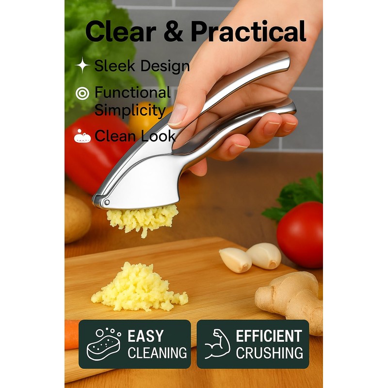 Premium Garlic Press, Heavy Duty Garlic Crusher & Mincer, Super