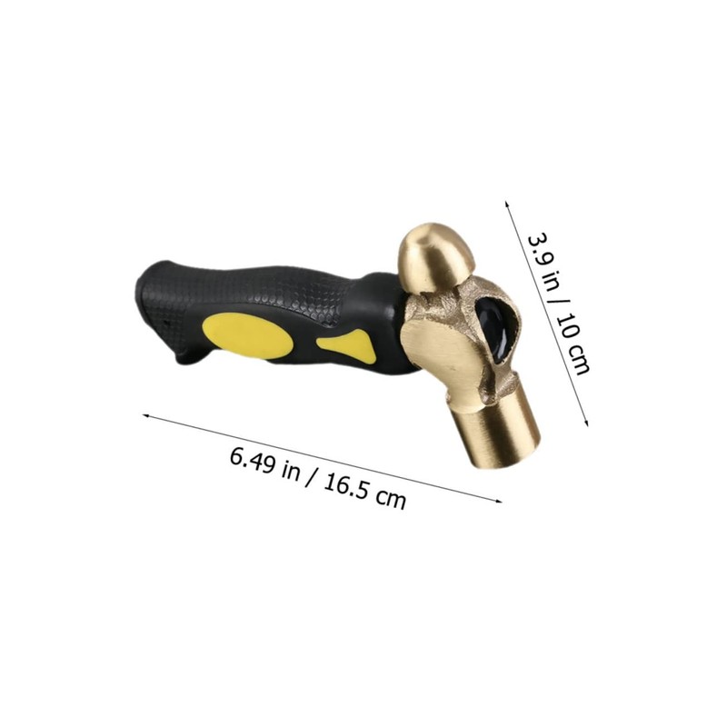 TEHAUX 1Lb Brass Stamping Hammer Mini Handle Double-Face Design for