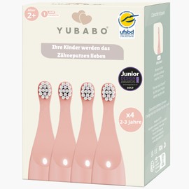 Yubabo Stück Aufsteckbürsten, Kopf für elektrische Zahnbürste für YubaBrush, 4er-Pack Bürstenköpfe für 2-3 Jahre rosa, ultraweiche 6 mm Dupont-Borsten
