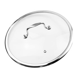 HEVSTIL 11.5 Inch Tempered Glass Lid for Frying Pan with Stainless Steel Handle - Vented Skillet Cover