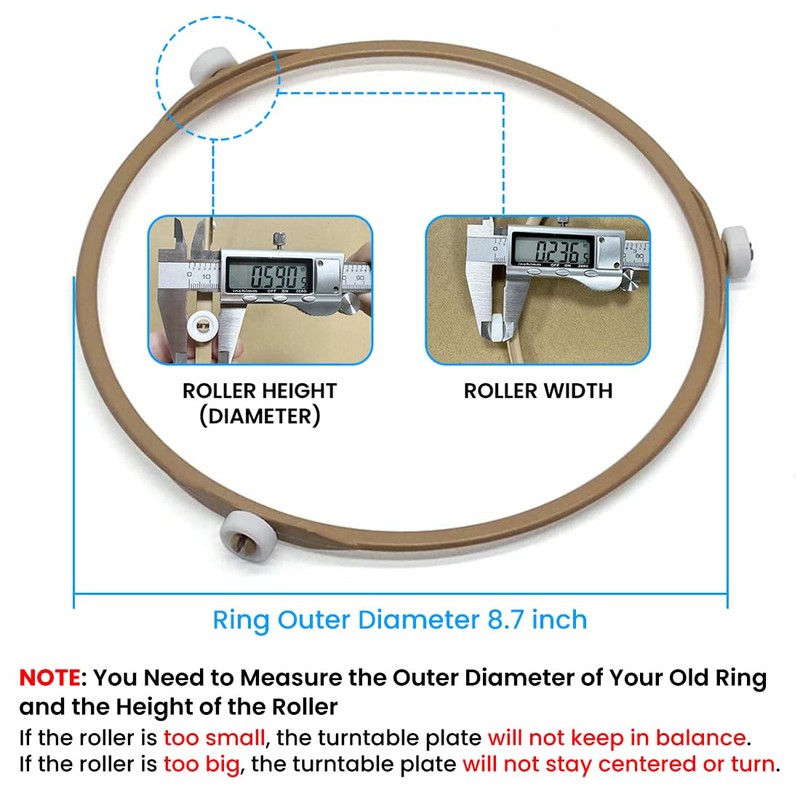 SDTC Tech 8.7" Microwave Turntable Ring with 15mm Rollers |