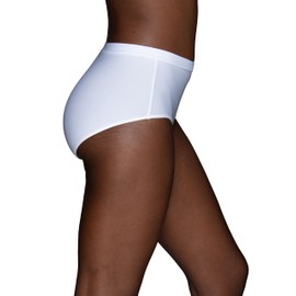 Vanity Fair womens Beyond Comfort Panties Briefs, Silky Stretch - White, 6 US
