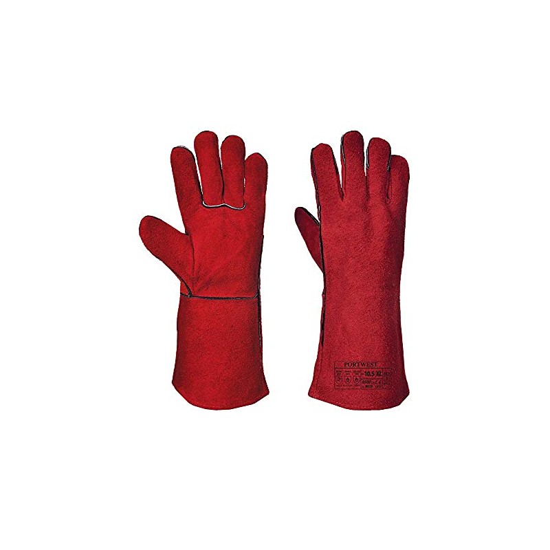 Portwest Welders Gauntlet, Color: Red, Size: XL, A500RERXL