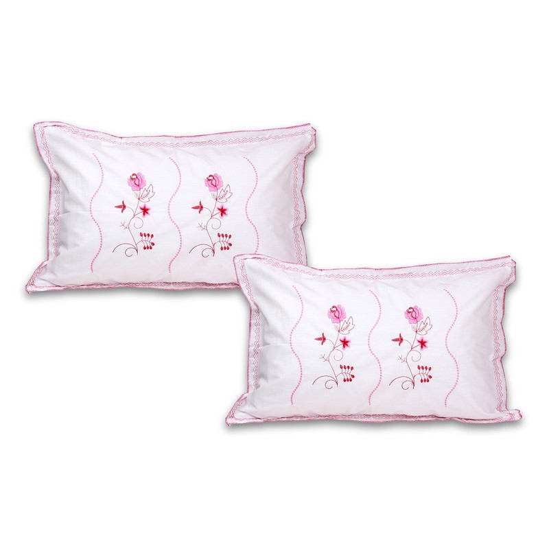 Rj Products Cotton Embroidered Pillow Covers (Set Of 6 Piece)