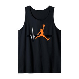 Basketball Heartbeat Slam Dunk Jumper Sports Graphic Tank Top