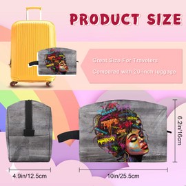 Fzryhaika African American Makeup Bag, Black Women Cute Afro Art Portable Cosmetic Pouch Waterproof Travel Toiletry Bag Case Organizer Bulk for Accessories, Style-12, One Size, Cute