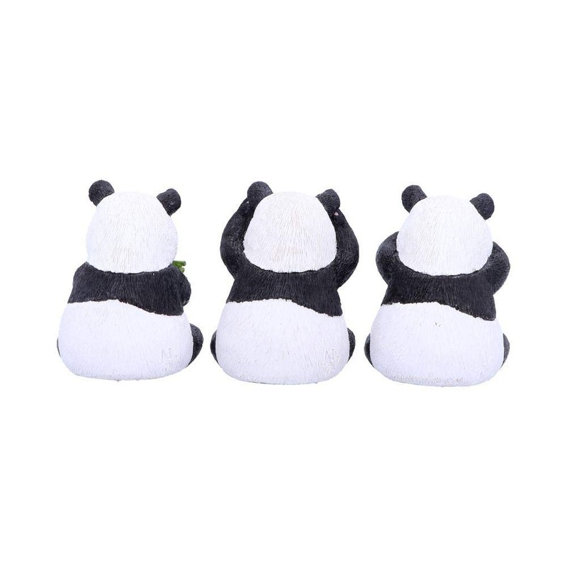 Nemesis Now Three Wise Pandas 8.5cm, Resin, Black, One Size