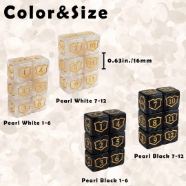 Brand: ORUNI 24 Pieces MTG Dice Counters Shield D6 Set Loyalty 24pcs, Black&whit