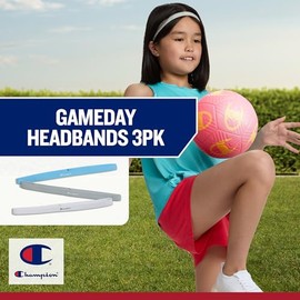 Champion Juego de 3 diademas deportivas con agarre de silicona antideslizante, talla única