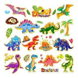 Leesgel 200 Styles Dinosaur Metallic Glitter Tattoos for Kids, Dinosaur Stickers Temporary Tattoos for Dinosaur Birthday Decorations Party Supplies Favours, Dinosaur Toys for Boys Games Toys Prizes