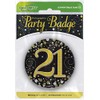 OakTree 3" Badge 21st Birthday Sparkling Fizz Black Gold Holographic
