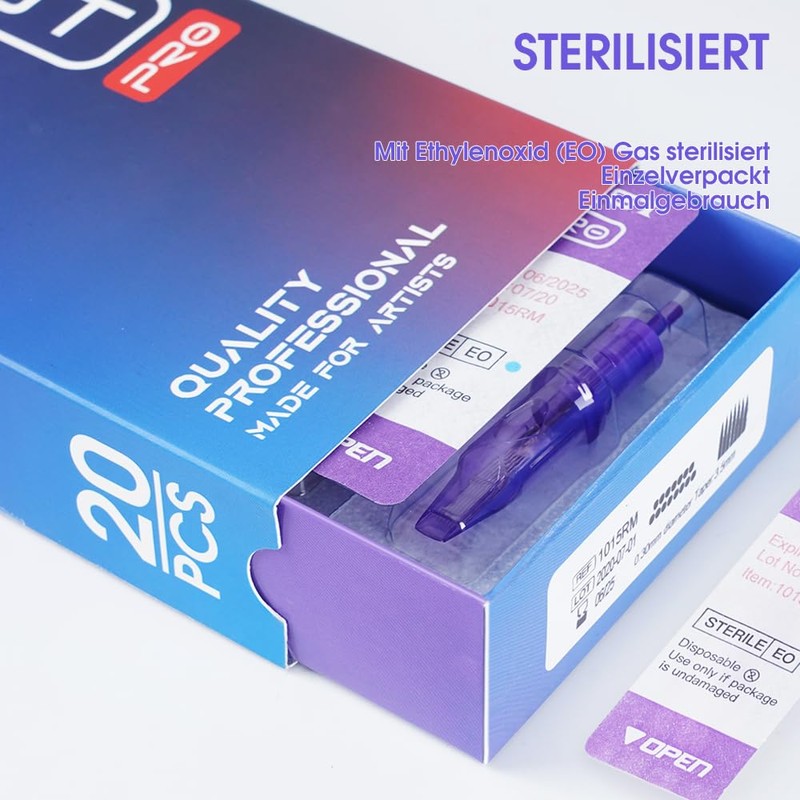 Mast Pro Tattoo Needles Set, 50 Pieces, Various Sizes, Round