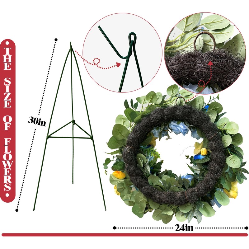MUVIC Cemetery Wreath with Grave Holder, Memorial Day Wreaths for