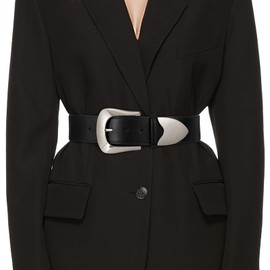 TRIWORKS Women Wide Elastic Waist Belt for Dresses Fashion Silver Buckle Wide Stretchy Belt