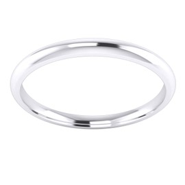 Unisex Sterling Silver 2mm Super Heavy Court Shape Polished Wedding Ring (S)