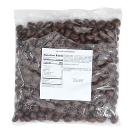 Milk Chocolate Covered Peanuts, 5 Pound Bulk Bag, Chocolate Covered Nuts, The Hampton Popcorn & Candy Company