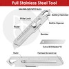 Utility Box Cutter - Stainless Steel Multi-Functional Tool With 10