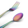 Rainbow Silverware Set,SHARECOOK 20-Piece Stainless Steel Flatware Set with Round